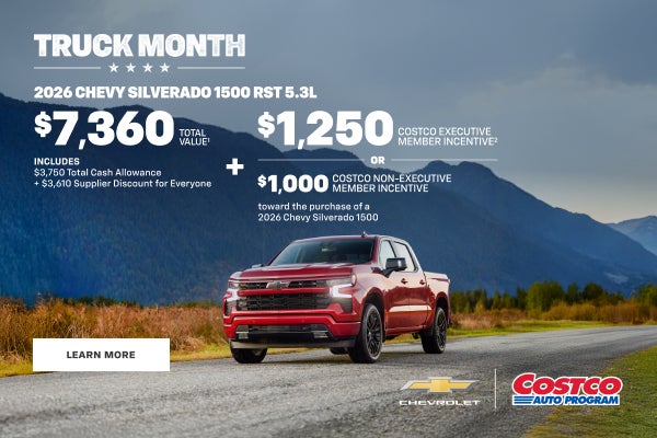 2026 Chevy Silverado 1500 RST 5.3L. $7,360 TOTAL VALUE. Includes $3,750 Total Cash Allowance + $3...